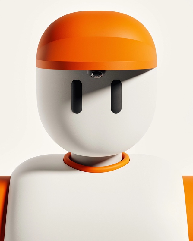 Robot Memo su una piattaforma con ruote