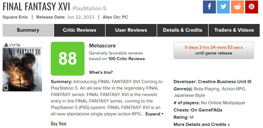 È davvero il miglior gioco dell'anno? La critica ha accolto Final Fantasy XVI con recensioni entusiastiche, definendolo "un gioco quasi perfetto".-2 È davvero il miglior gioco dell'anno? La critica ha accolto Final Fantasy XVI con recensioni entusiastiche, definendolo "un gioco quasi perfetto".-2