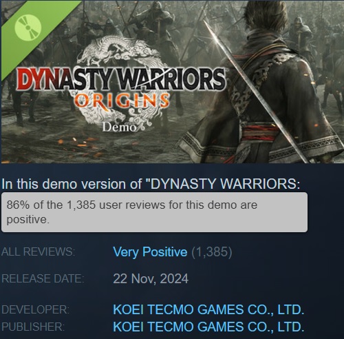 I giocatori sono entusiasti della demo dell'azione musou di Dynasty Warriors Origins - gli sviluppatori offrono di preordinarla-2 I giocatori sono entusiasti della demo dell'azione musou di Dynasty Warriors Origins - gli sviluppatori offrono di preordinarla-2