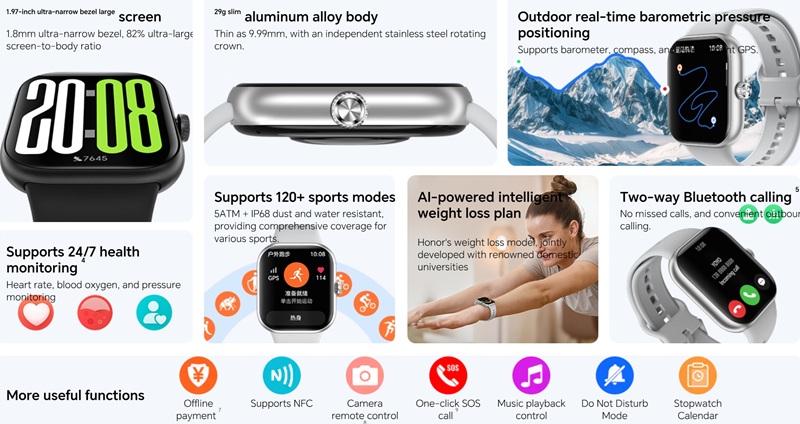 Honor Watch X5 con display AMOLED da 1,97 pollici