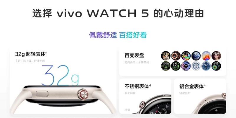 Vivo Watch 5 in una varietà di colori