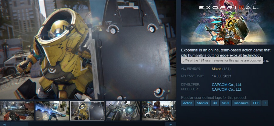 Dinosauri interrompe la striscia di successi di Capcom: il gioco d'azione Exoprimal ottiene recensioni modeste e non attira molto l'attenzione dei giocatori-2