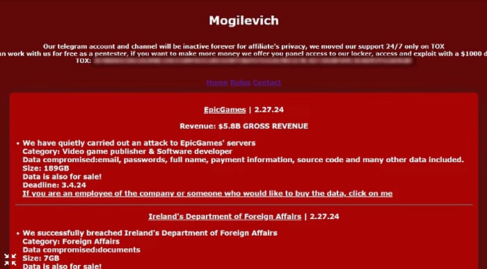 Media: il gruppo di hacker Mogilevich ha violato i server di Epic Games e rubato circa 200 GB di informazioni riservate-2 Media: il gruppo di hacker Mogilevich ha violato i server di Epic Games e rubato circa 200 GB di informazioni riservate-2