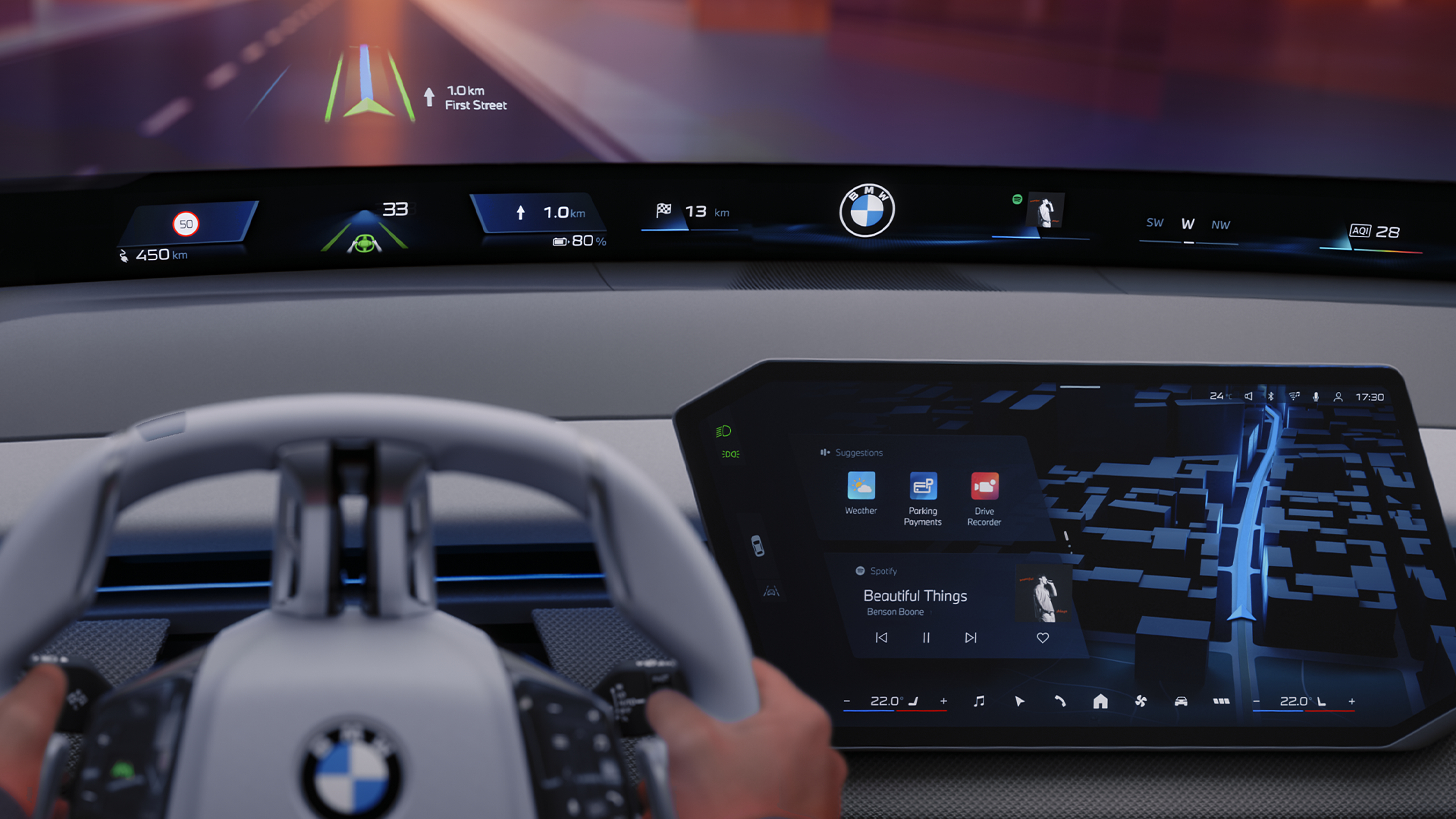 BMW Panoramic iDrive: Navigazione. Foto: BMW