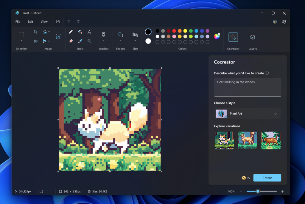 Microsoft sta testando un generatore di immagini basato su DALL-E in Paint per Windows 11-2 Microsoft sta testando un generatore di immagini basato su DALL-E in Paint per Windows 11-2