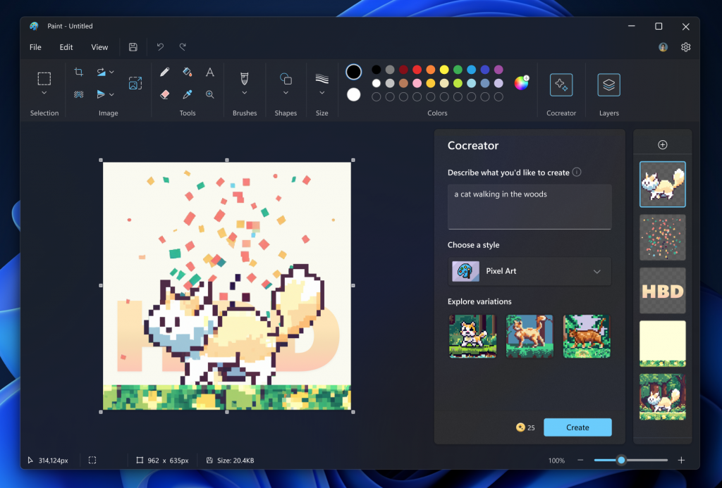 Microsoft sta testando un generatore di immagini basato su DALL-E in Paint per Windows 11-3 Microsoft sta testando un generatore di immagini basato su DALL-E in Paint per Windows 11-3