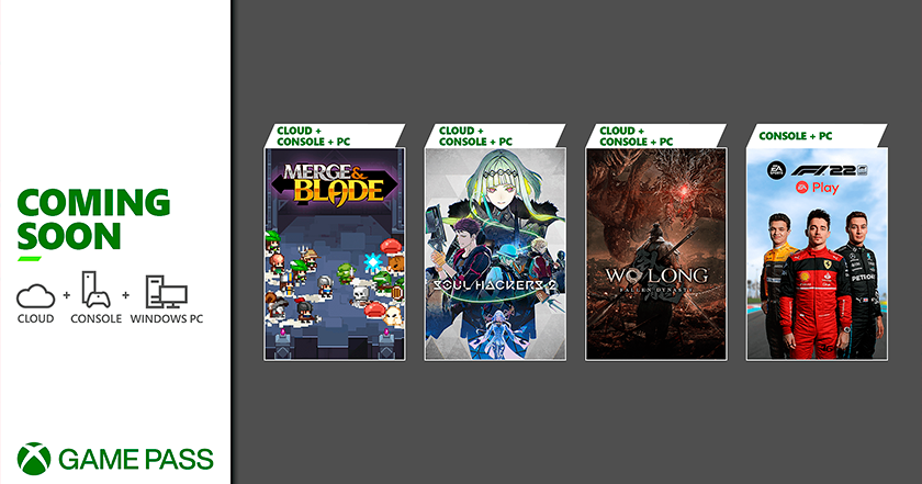 Wo Long: Fallen Dynasty, F1 22, Merge & Blade e Soul Hackers 2. Microsoft ha annunciato l'elenco dei giochi che saranno inclusi in Xbox Game Pass nel mese di marzo. Wo Long: Fallen Dynasty, F1 22, Merge & Blade e Soul Hackers 2. Microsoft ha annunciato l'elenco dei giochi che saranno inclusi in Xbox Game Pass nel mese di marzo.