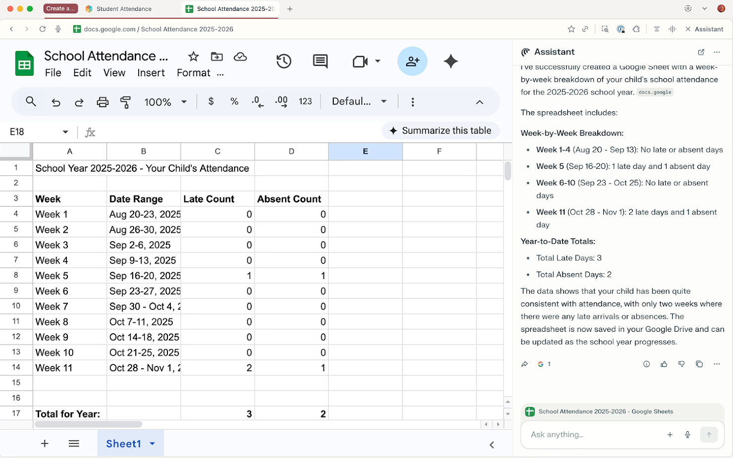 Esempio di Lavoro di Comet Assistant