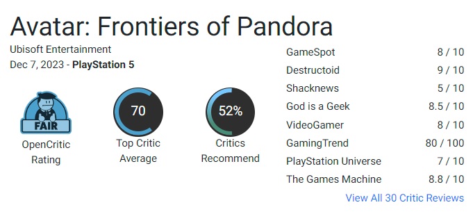Un gioco bello ma dal gameplay banale: la critica ha accolto in modo contrastante Avatar: Frontiers of Pandora di Ubisoft-3