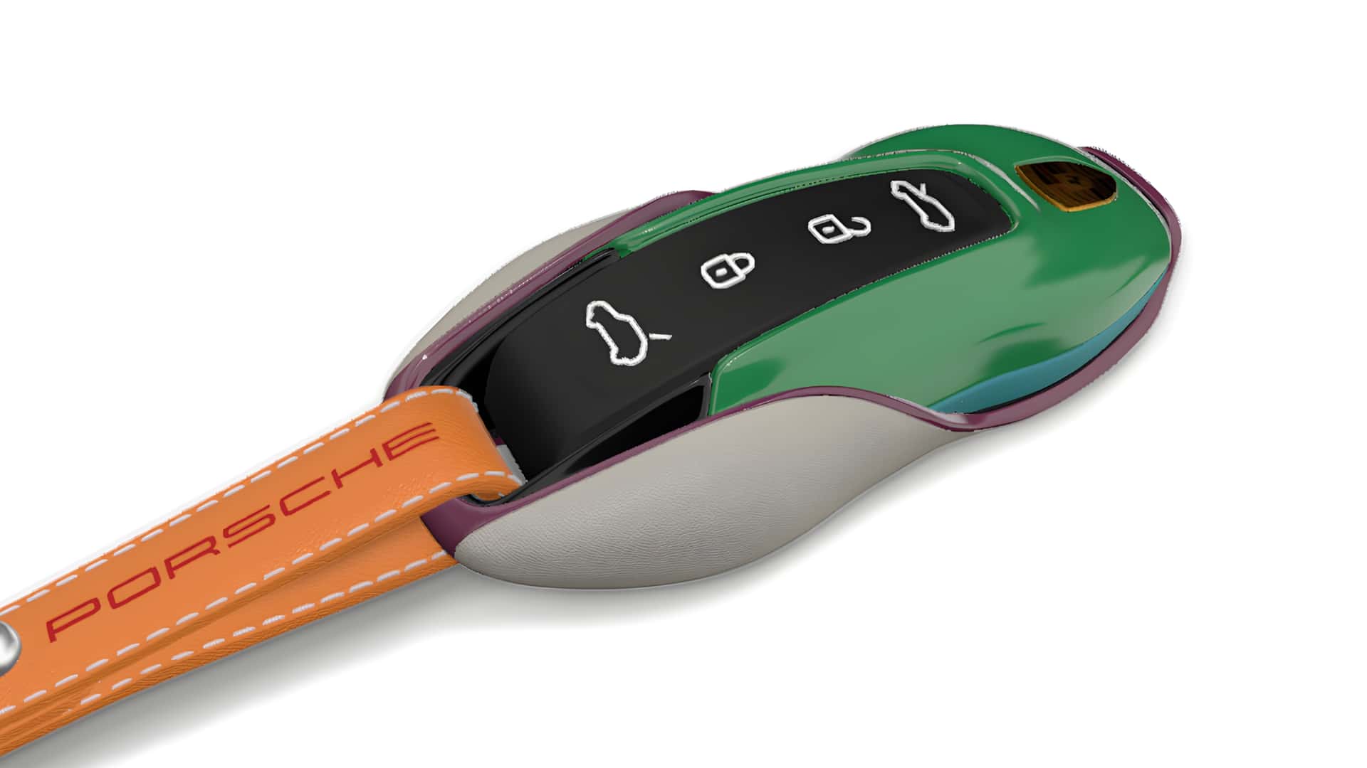 Configuratore del portachiavi Cayenne EV in diversi colori e materiali