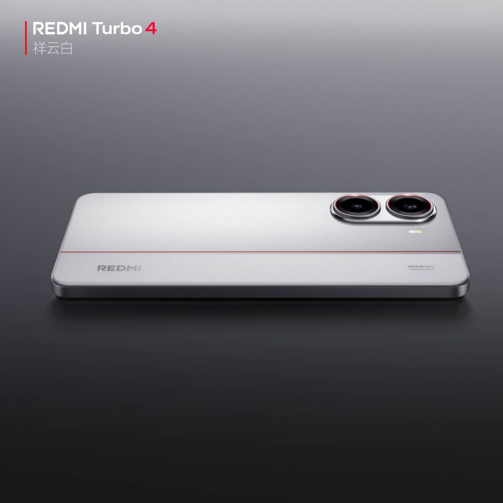 Smartphone Redmi Turbo 4 nel colore Cloud White