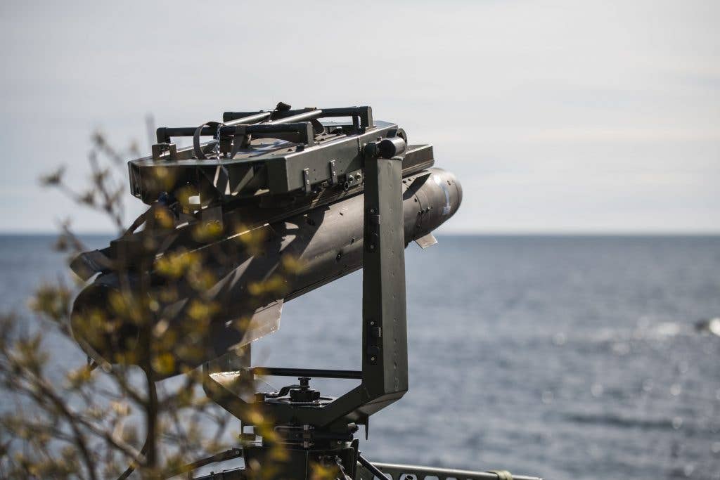 Le Forze armate ucraine hanno mostrato il lancio del missile antinave guidato svedese RBS-17 contro un bersaglio a terra Le Forze armate ucraine hanno mostrato il lancio del missile antinave guidato svedese RBS-17 contro un bersaglio a terra