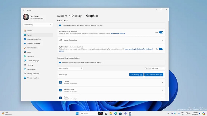 La tecnologia Automatic Super Resolution - analoga a DLSS e FSR - è stata rilevata nella versione di prova di Windows 11.-2
