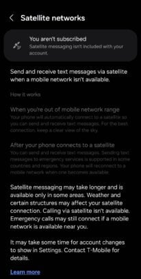 Impostare i messaggi di testo satellitari su Galaxy S24 Ultra