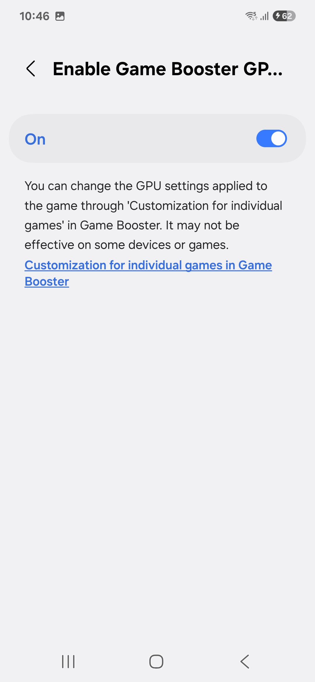 Impostazione della GPU in Game Booster Impostazione della GPU in Game Booster