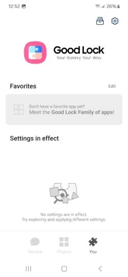 Schermata iniziale del Good Lock aggiornato