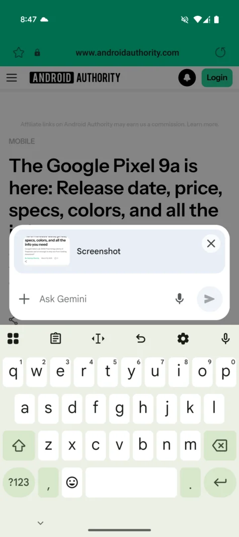 Immagine della prova di riassunto delle pagine web in Samsung Internet con Gemini Immagine della prova di riassunto delle pagine web in Samsung Internet con Gemini