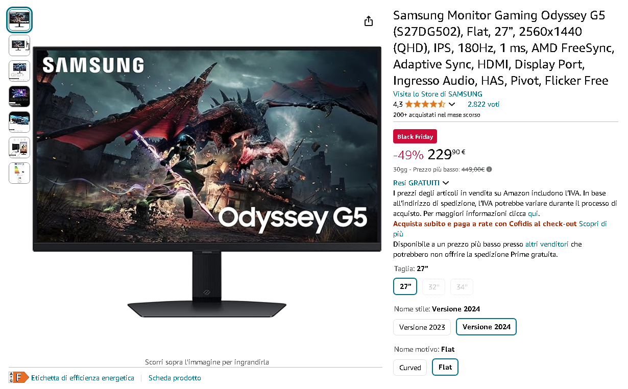 Monitor Gaming Samsung Odyssey G5 Monitor Gaming Samsung Odyssey G5