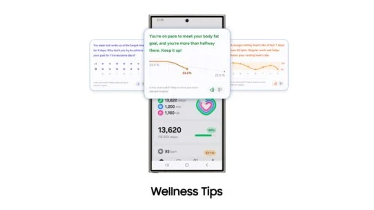 Aggiornamento della watch face Galaxy AI Wellness Tips su Samsung Galaxy Watch 5 Aggiornamento della watch face Galaxy AI Wellness Tips su Samsung Galaxy Watch 5