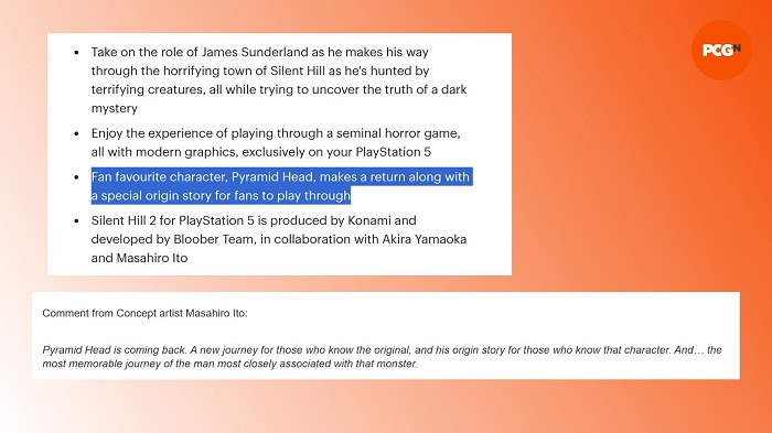 Konami smentisce l'espansione della trama di Pyramid Head nel remake di Silent Hill 2: Bloober Team non si allontana dalla trama horror canonica-2 Konami smentisce l'espansione della trama di Pyramid Head nel remake di Silent Hill 2: Bloober Team non si allontana dalla trama horror canonica-2