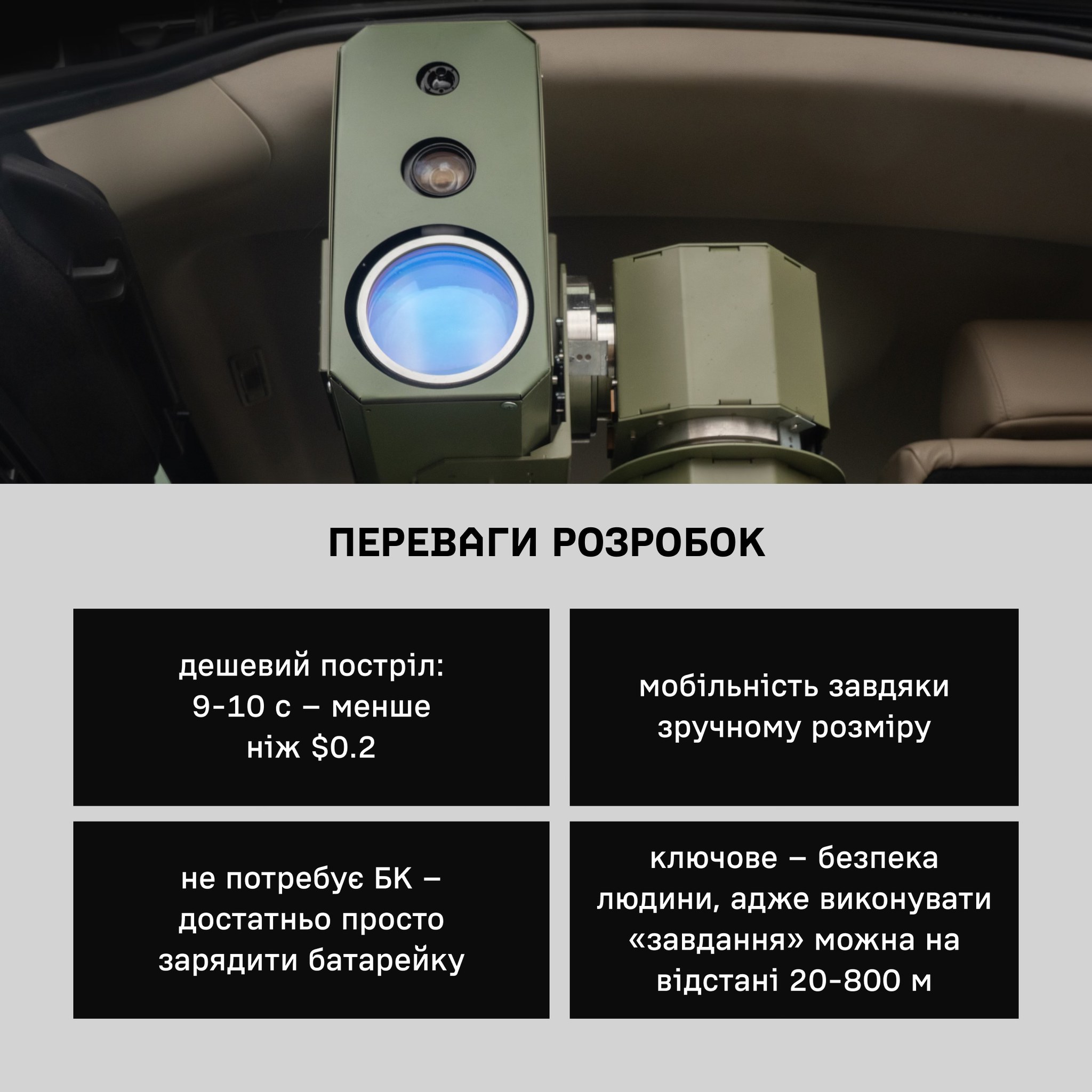 Installazione laser ucraina SlimBeam. Illustrazione: Brave1
