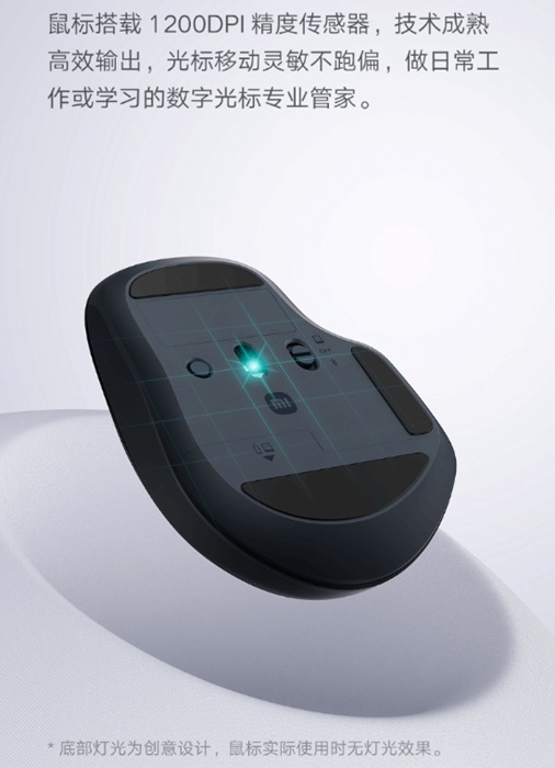 Xiaomi Wireless Bluetooth Dual-Mode Mouse 2 Comfort Edition - vista laterale