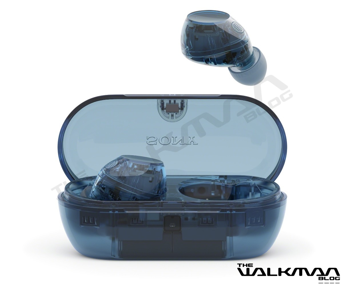 Vista dal basso delle cuffie wireless WF-C710N di Sony
