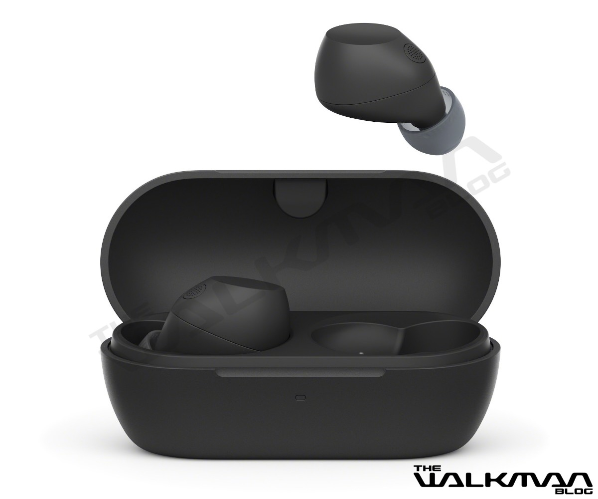 Vista dal basso delle cuffie wireless WF-C710N di Sony