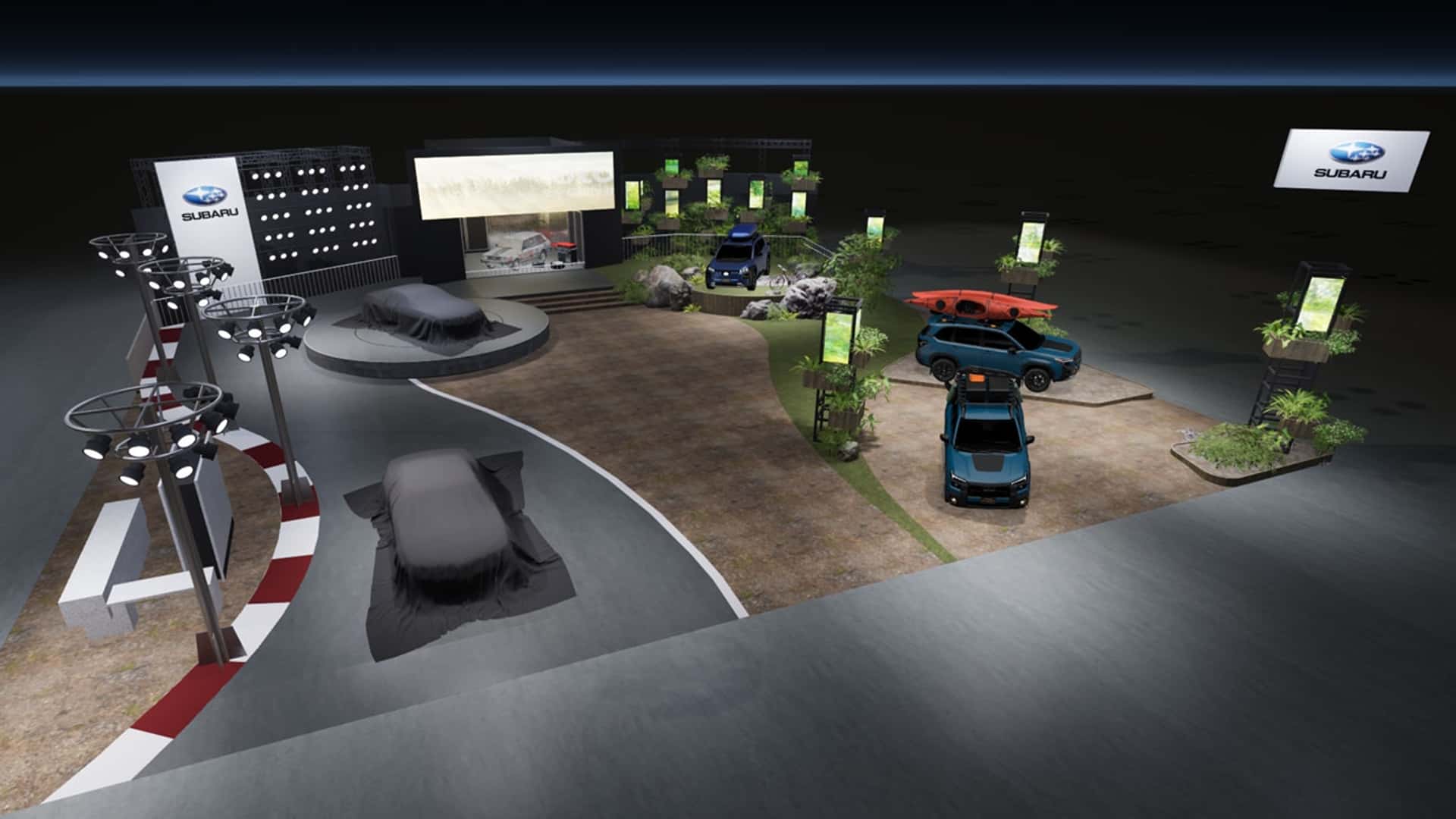 Subaru STI concept silhouette and headlights