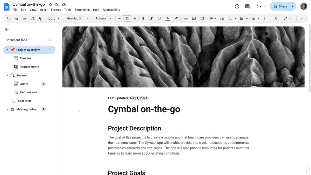 Lavorare con testi di grandi dimensioni sarà più facile: Google Docs sta testando la possibilità di aggiungere più schede per strutturare meglio i documenti.-2 Lavorare con testi di grandi dimensioni sarà più facile: Google Docs sta testando la possibilità di aggiungere più schede per strutturare meglio i documenti.-2