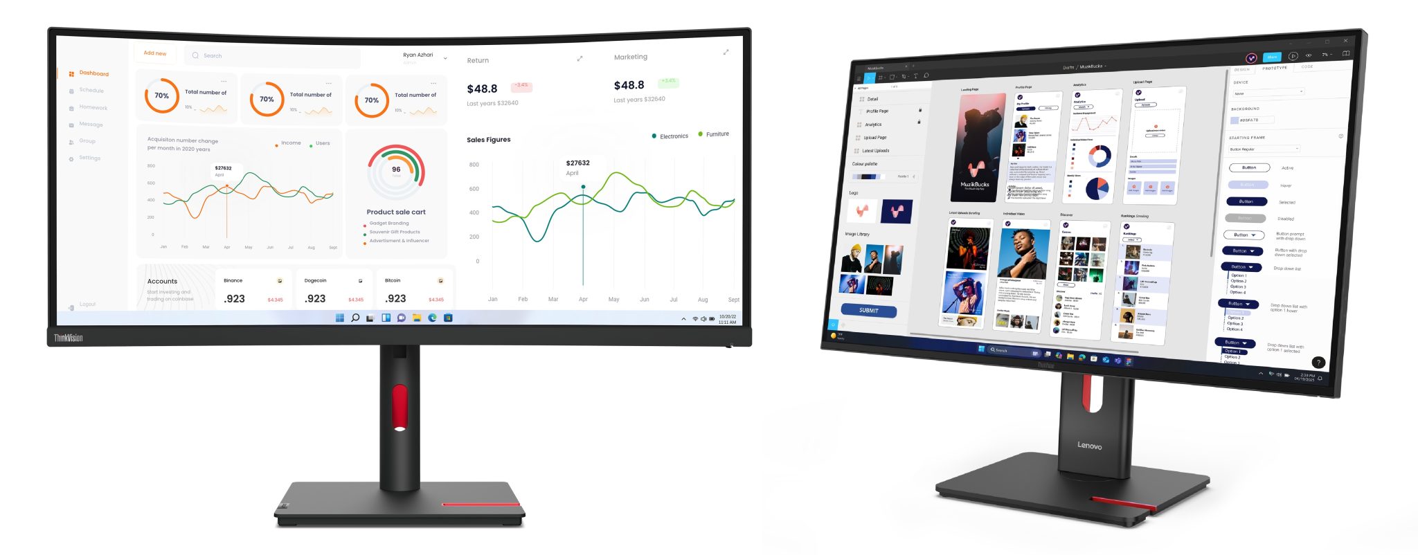 Lenovo ThinkVision T Series Gen 40. Illustrazione: Lenovo