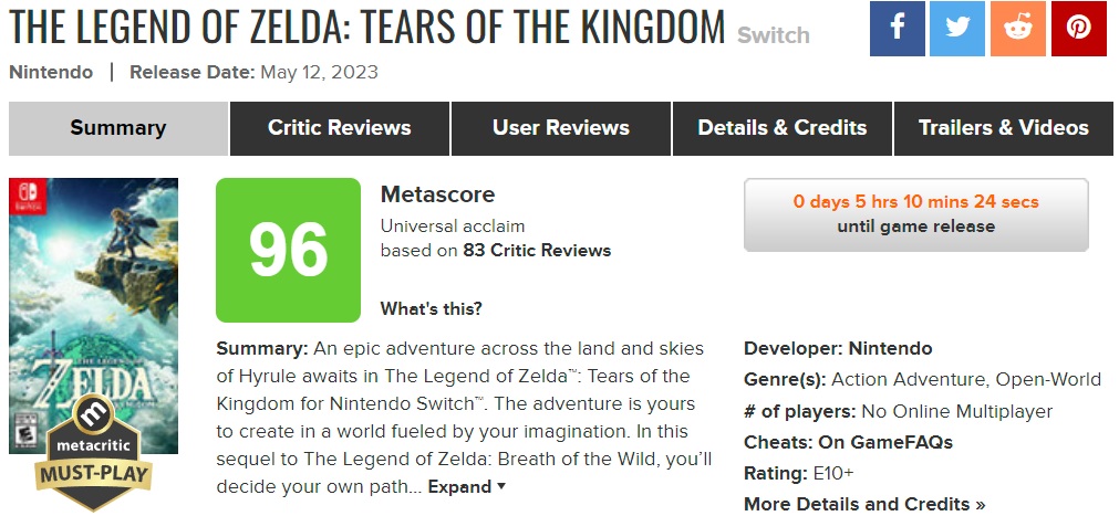 Il più grande gioco del decennio": i critici sono entusiasti di The Legend of Zelda Tears of the Kingdom e danno al nuovo gioco Nintendo il massimo dei voti sugli aggregatori-2 Il più grande gioco del decennio": i critici sono entusiasti di The Legend of Zelda Tears of the Kingdom e danno al nuovo gioco Nintendo il massimo dei voti sugli aggregatori-2