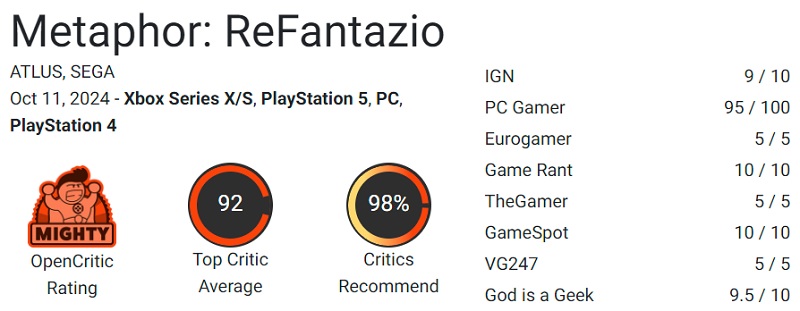 "Uno dei migliori giochi dell'anno": la critica è entusiasta del JRPG Metaphor: ReFantazio. Gli autori di Persona hanno superato se stessi!-3 "Uno dei migliori giochi dell'anno": la critica è entusiasta del JRPG Metaphor: ReFantazio. Gli autori di Persona hanno superato se stessi!-3