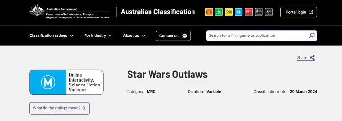 Star Wars Outlaws non è per bambini: il gioco di Ubisoft è stato classificato per età in Australia-2 Star Wars Outlaws non è per bambini: il gioco di Ubisoft è stato classificato per età in Australia-2