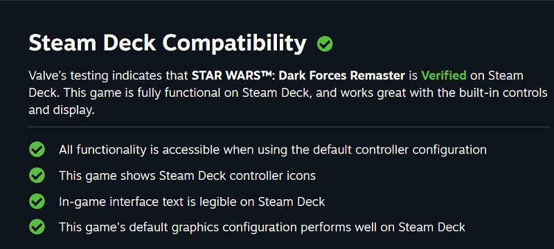 Il remaster dello sparatutto di culto Star Wars: Dark Forces avrà la piena compatibilità con Steam Deck fin dal primo giorno di uscita-2 Il remaster dello sparatutto di culto Star Wars: Dark Forces avrà la piena compatibilità con Steam Deck fin dal primo giorno di uscita-2