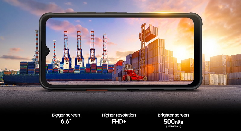 Samsung Galaxy XCover 7 Pro con schermo acceso Samsung Galaxy XCover 7 Pro con schermo acceso