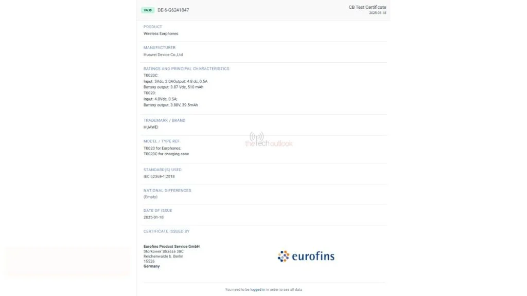 Certificazione delle nuove cuffie Huawei