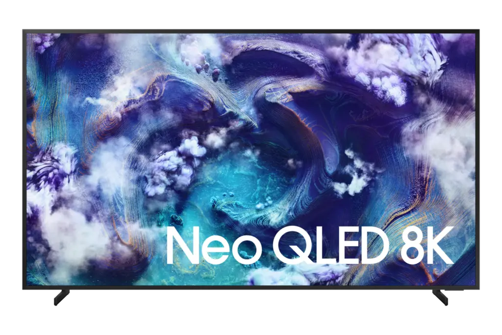 Vista frontale del televisore Samsung Neo QLED QN900F Vista frontale del televisore Samsung Neo QLED QN900F