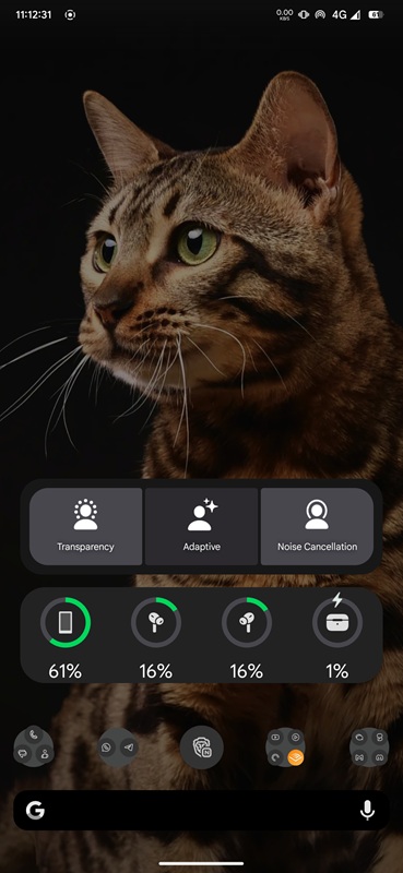 Sfocature e impostazioni del widget in LibrePods