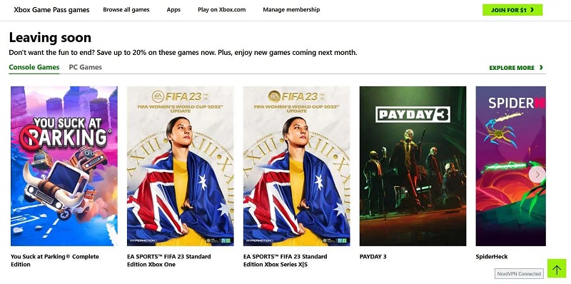 Sei giochi saranno rimossi dal catalogo di Xbox Game Pass a metà settembre, tra cui gli sparatutto Payday 3 e FIFA 23.-2