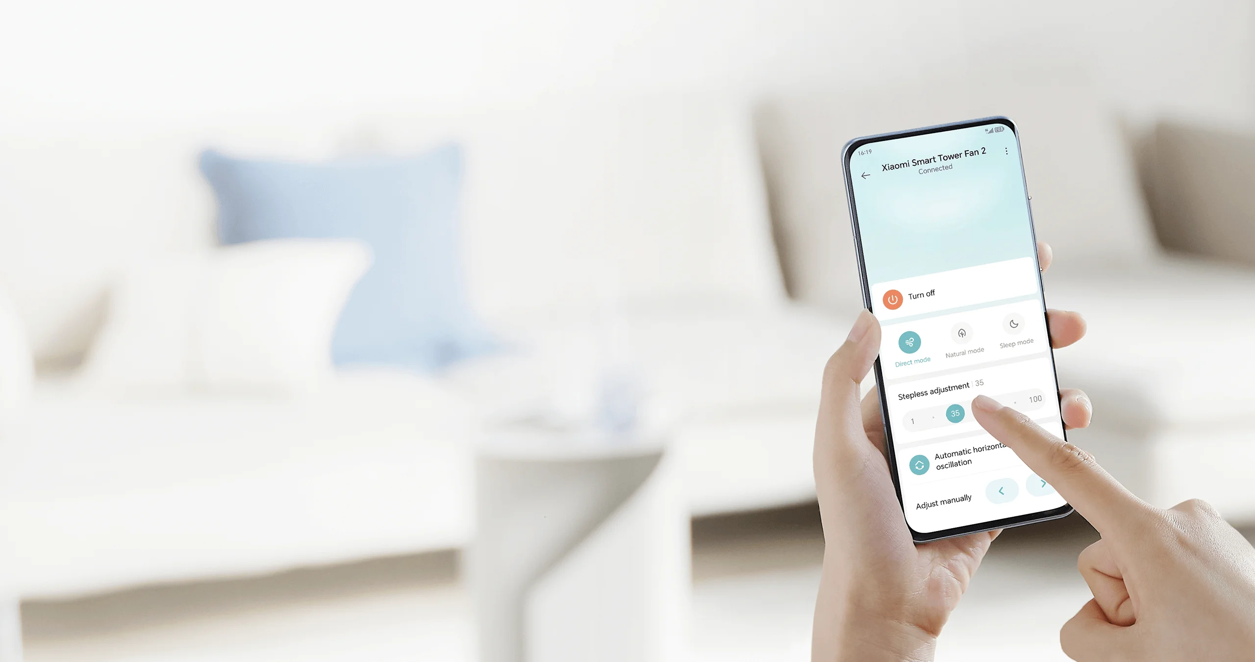 Controllo dello Smart Tower Fan 2 nell'app. Illustrazione: Xiaomi
