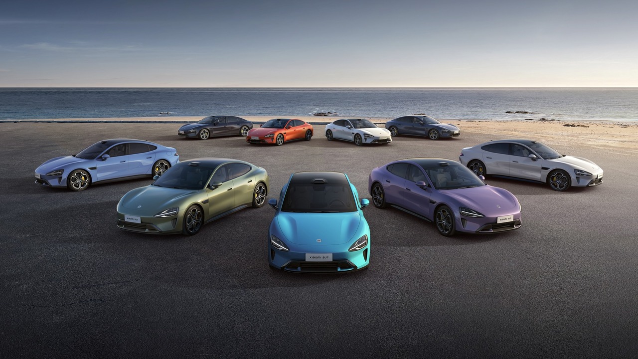 Opzioni di colore per l'auto elettrica Xiaomi SU7
