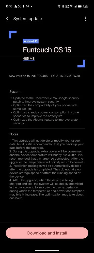 Aggiornamento sicuro su Vivo X200 Pro