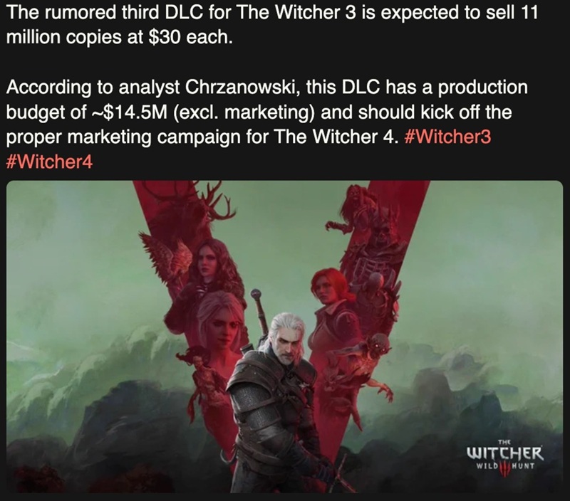 Consapevolezza sul terzo DLC per The Witcher 3 di CD Projekt Red