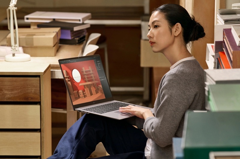 Mockup del laptop LG gram 2026 al CES 2026