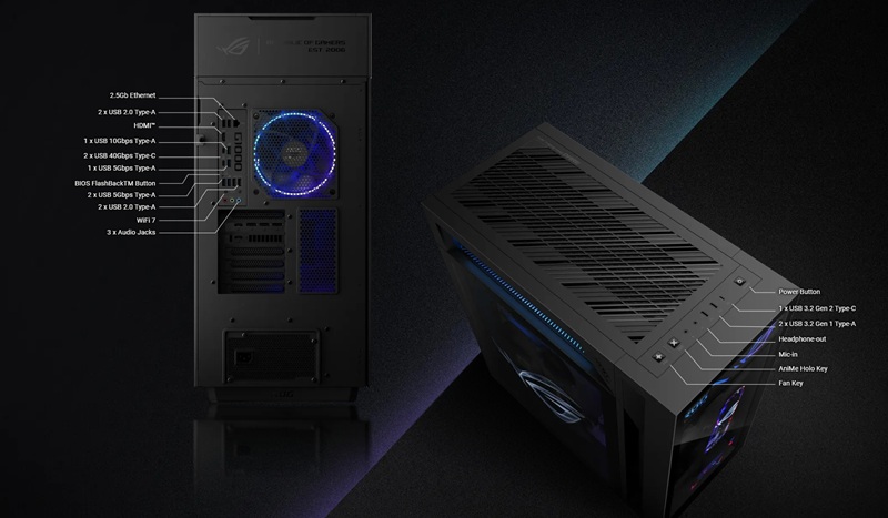 Interno del case ROG G1000