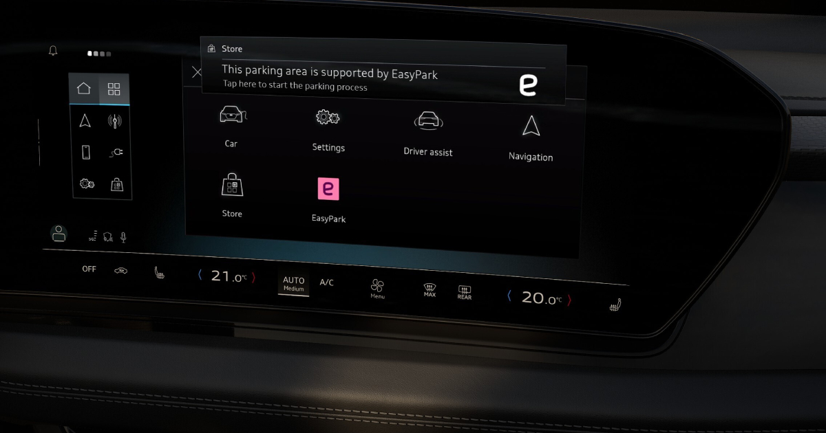 EasyPark sullo schermo del sistema MMI Audi