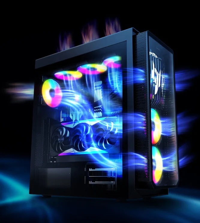 Vista dettagliata del case Acer Predator Orion 7000