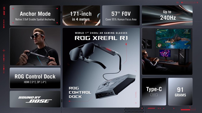 Immagine grande degli occhiali da gioco AR ASUS ROG XREAL R1