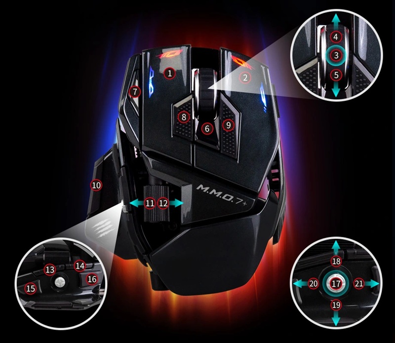 Mouse da gioco Mad Catz MMO 7+